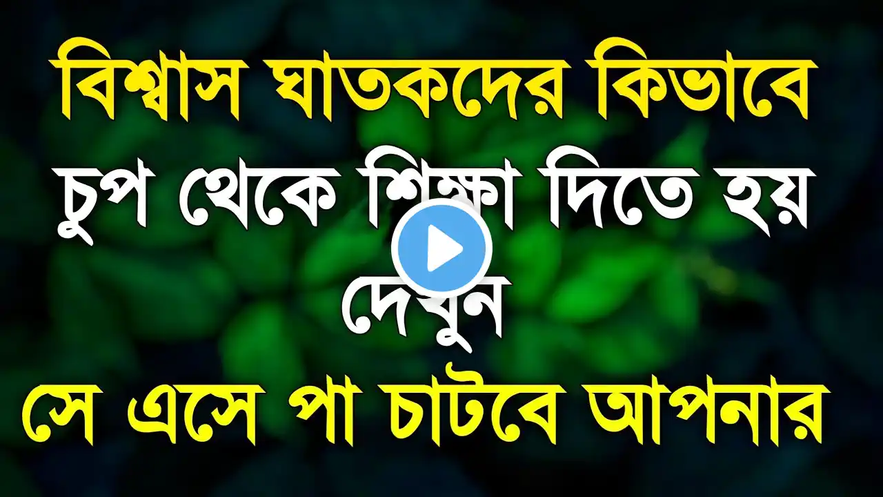 বিশ্বাস ঘাতকদের কিভাবে চুপ থেকে শিক্ষা দিতে হয় || Heart Touching Motivational Quotes In Bangla