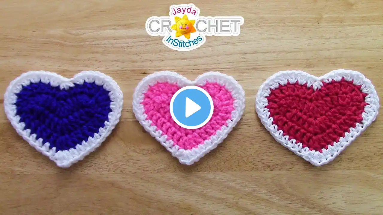 Heart Shaped Coaster or Applique - Crochet Along Pattern & Tutorial