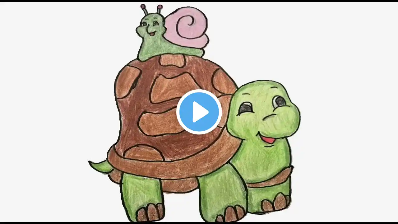 Draw A Cute Pencil Art Of Turtle And Snail | ஆமையும் நத்தையும் #drawing #art