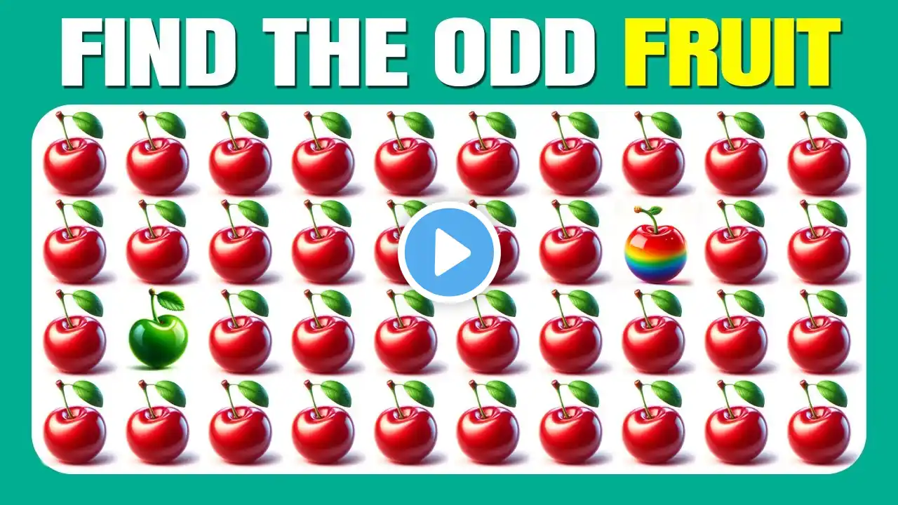 Find the ODD One Out - Fruit Edition 🥝🍓🍒| Easy, Medium, Hard - 30 Ultimate Levels| Quizzer Odin