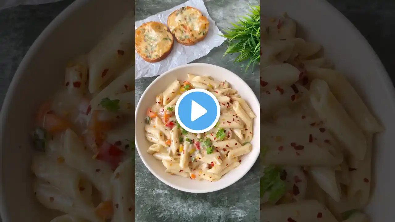 Creamy & cheesy White sauce pasta | Flavours Of Food