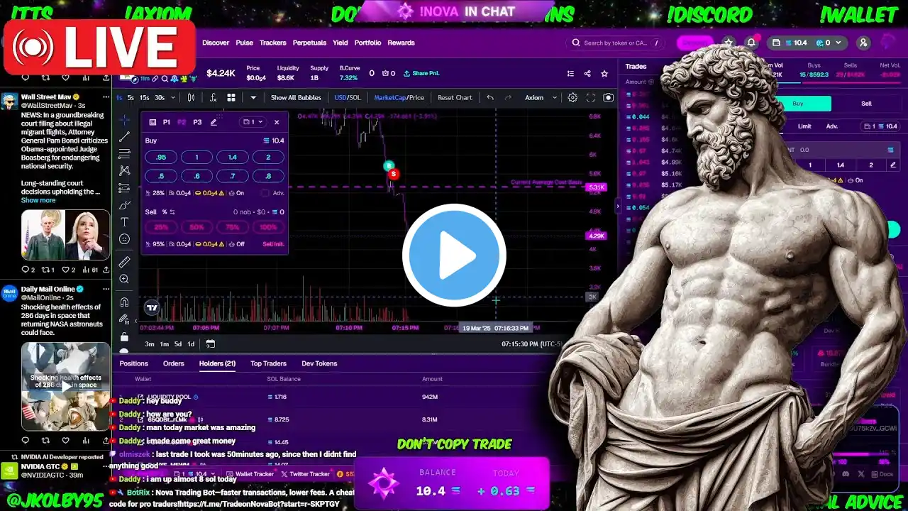 1 SOL to 100 SOL CHALLENGE 🤑 Live Memecoin Trading 🤑 !AXIOM !NOVA !WALLET !DISCORD !TTS !COMMANDS