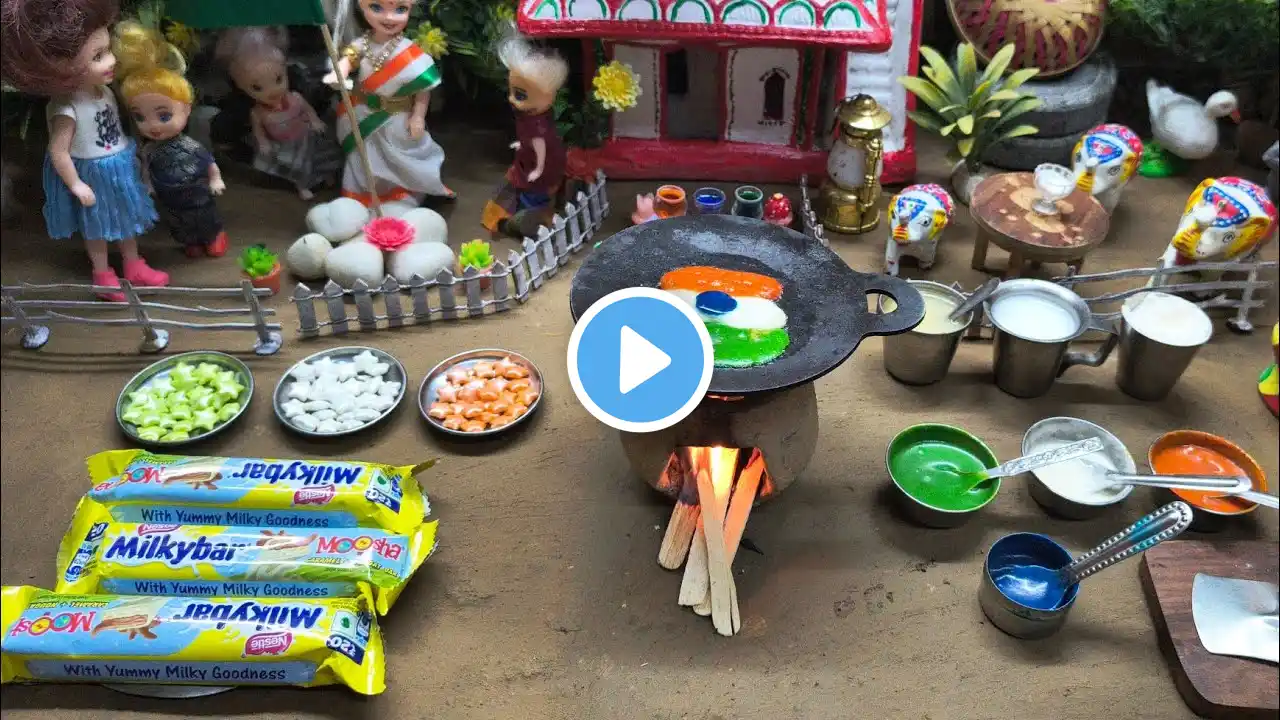 Miniature Milkybar Chocolate Trial Colour Dosa Recipe | Chocolate dosa l Republic Day celebration |