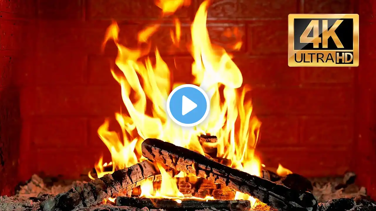 🔥Cozy Fireplace 4K Live Wallpaper. Relaxing Sounds of Crackling Fire & Burning Wood for Winter.