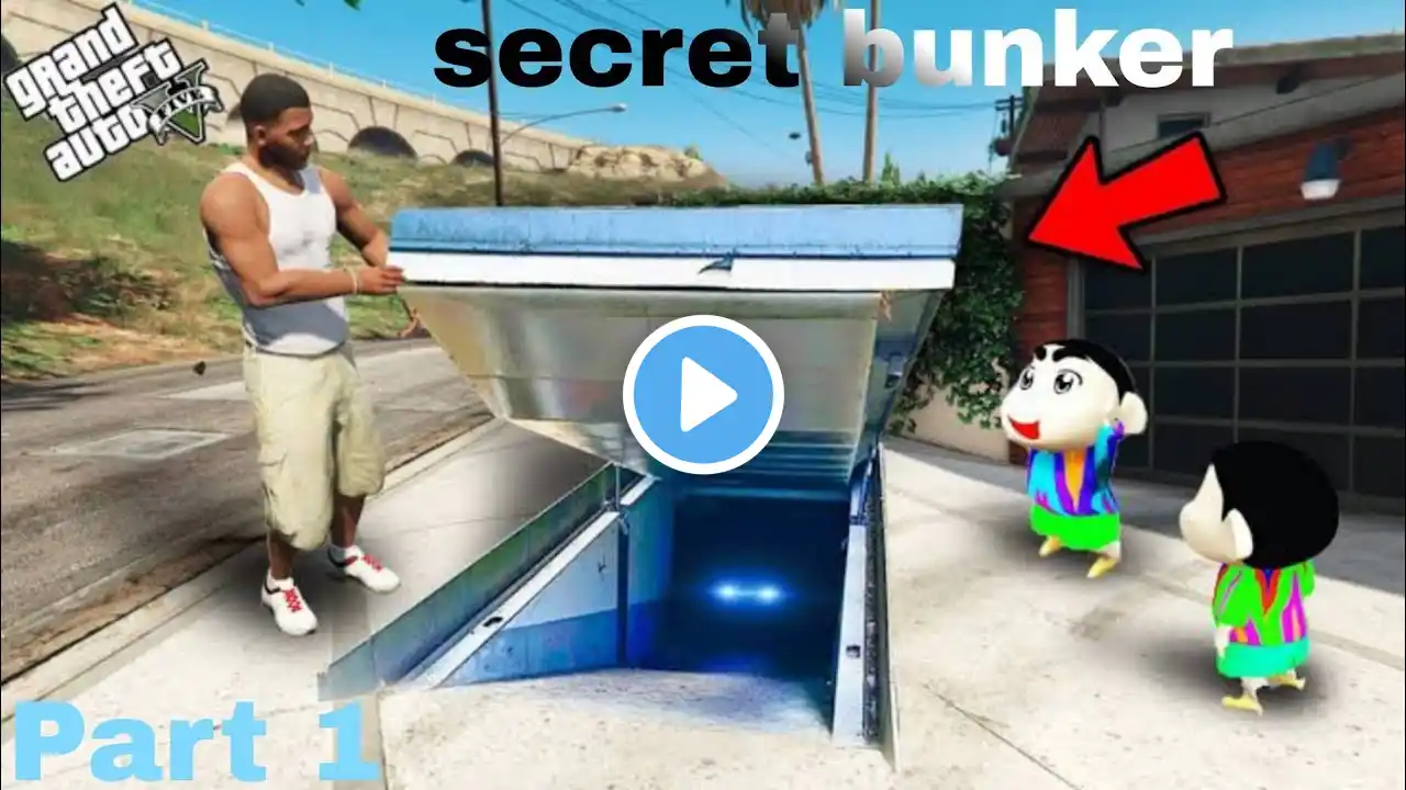 GTA 5 : Franklin found secret bunker Full of gold & cars in gta 5 | shinchan & chop