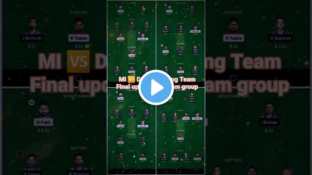💙MI 🆚️ DC🧡 GL/SL Winning Team's #MIvsDC #dream11 #cricket #dream11_prediction #Ipl2024 #ytshorts