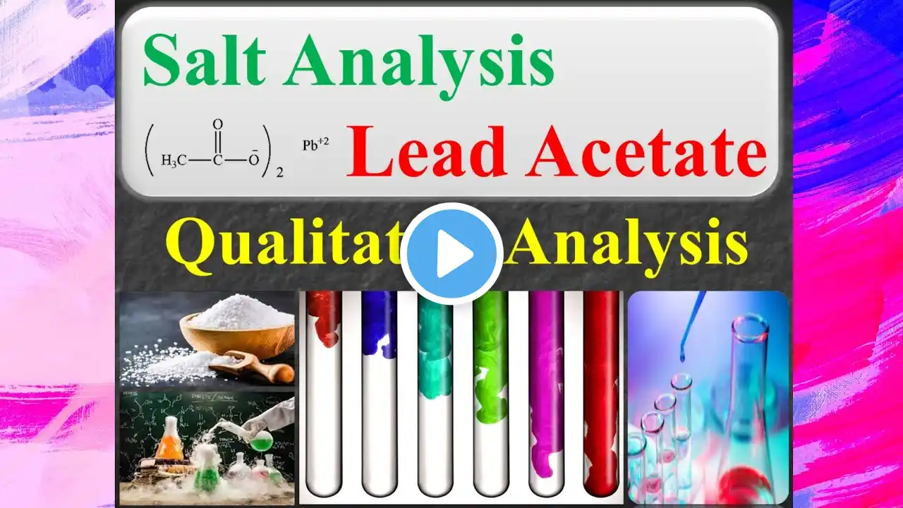 Salt Analysis || Lead Acetate