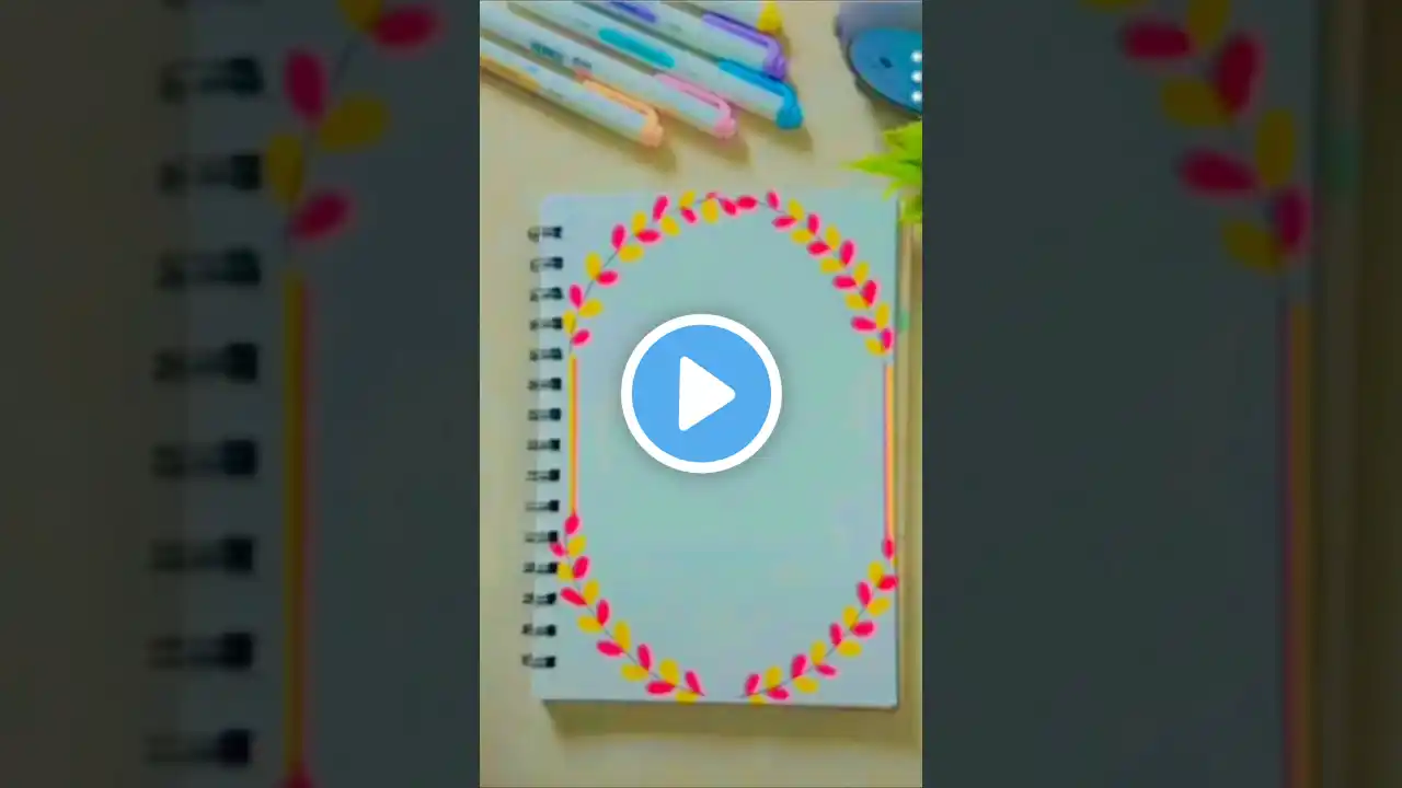 Cute and beautiful border design/ page decoration ideas #shorts #yt #ytshort @aestheticstudy540