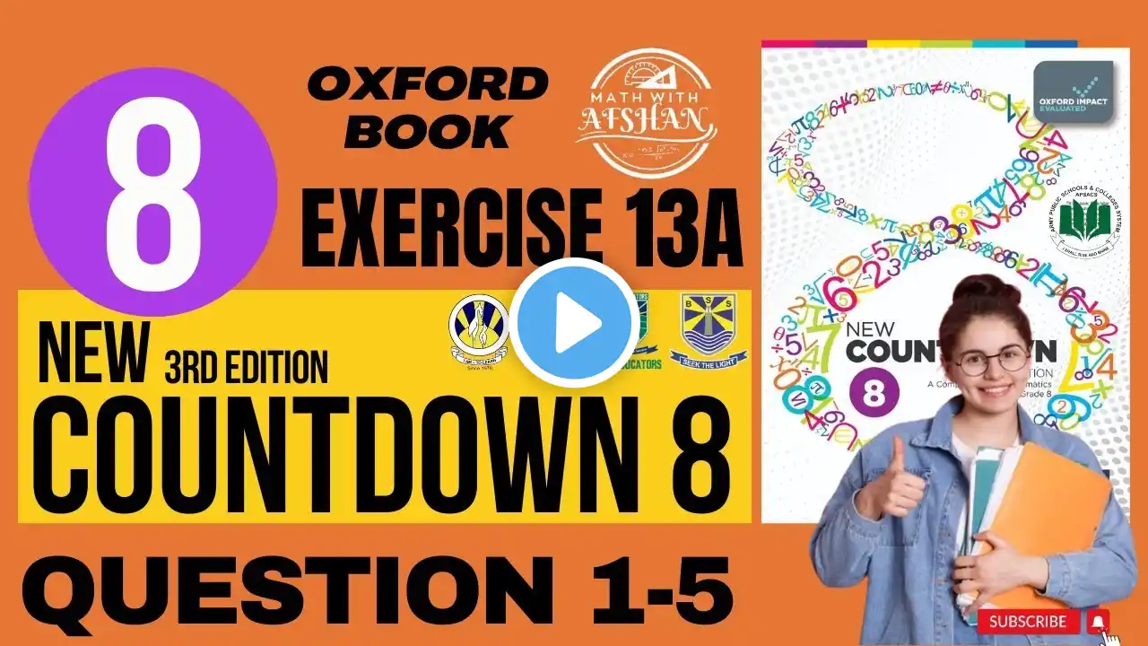 Class 8th Math Exercise 13A Question 1-5 | New countdown third edition | oxford | Math with Afshan