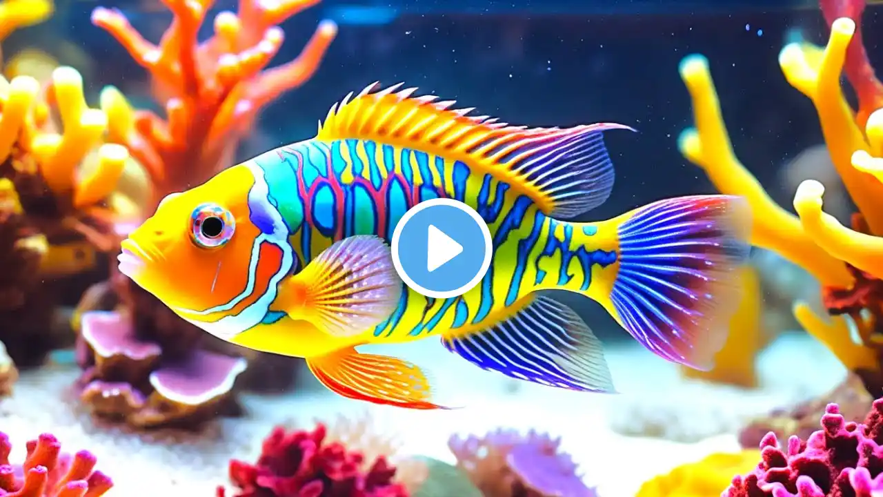 🌊 The Best 4K Aquarium 🐠 Beautiful Coral Reef Fish - Stunning Music for Sleep Study #178