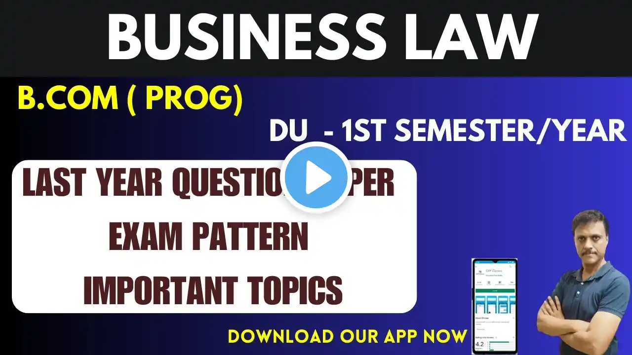 Business Law Important Questions Exam Pattern B.com(Prog) 1st Semester  SOL /Regular Last Year Paper