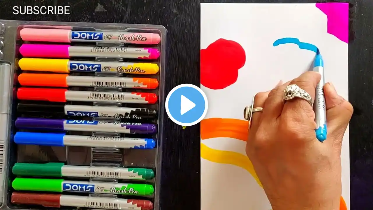 Easy Brush Pen Drawing/ Brush Pen Painting ideas / Painting Tutorial/ How to make