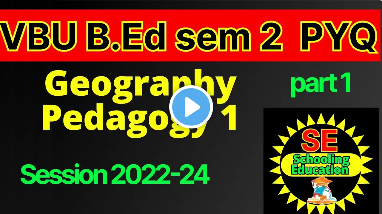 VBU sem 2 geography pedagogy 1 pyq। #vbuhazaribagh #vbu