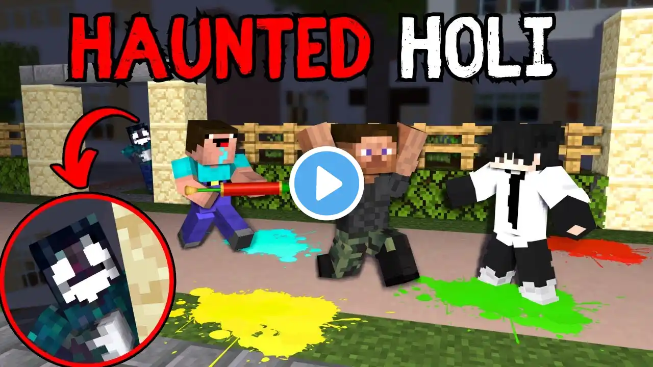 HAUNTED HOLI IN MINECRAFT😨Horror Story in Hindi