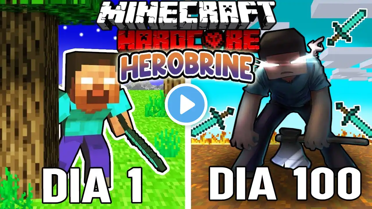 🌀Sobreviví 100 DÍAS siendo HEROBRINE en Minecraft HARDCORE!