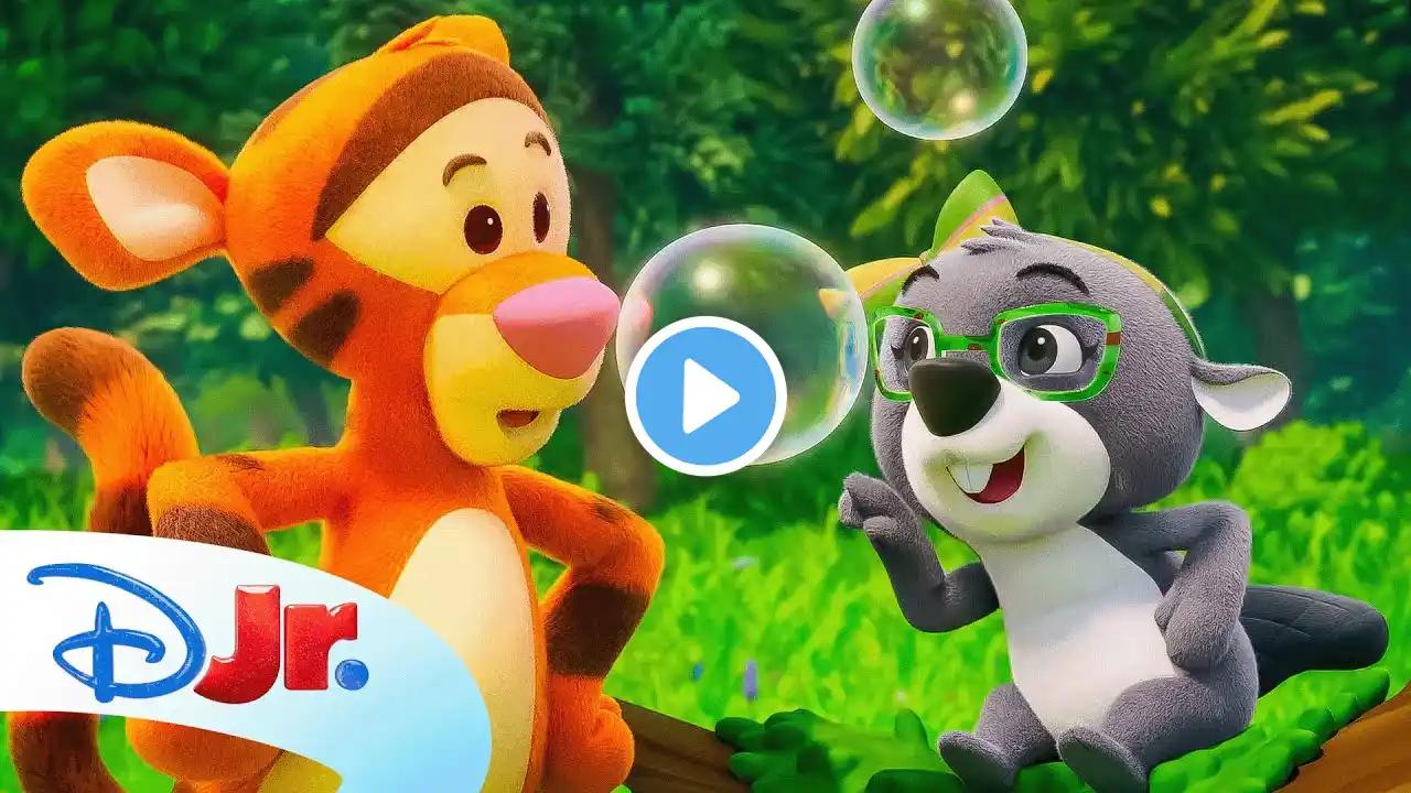 Playdate with Winnie the Pooh | Tigger and Bea Play with Bubbles | ‪@disneyjr‬