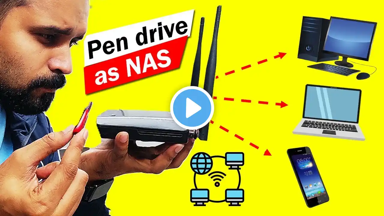 😎Use your old pen drive as Network attached storage with your router