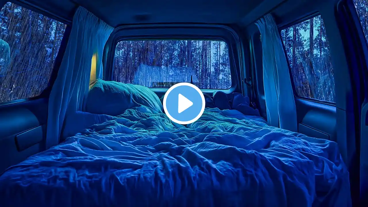 ☔🚗Rain Sounds for Sleeping | Sleep Instantly with Heavy Rain on Car, Beat Insomnia, Deep Sleep