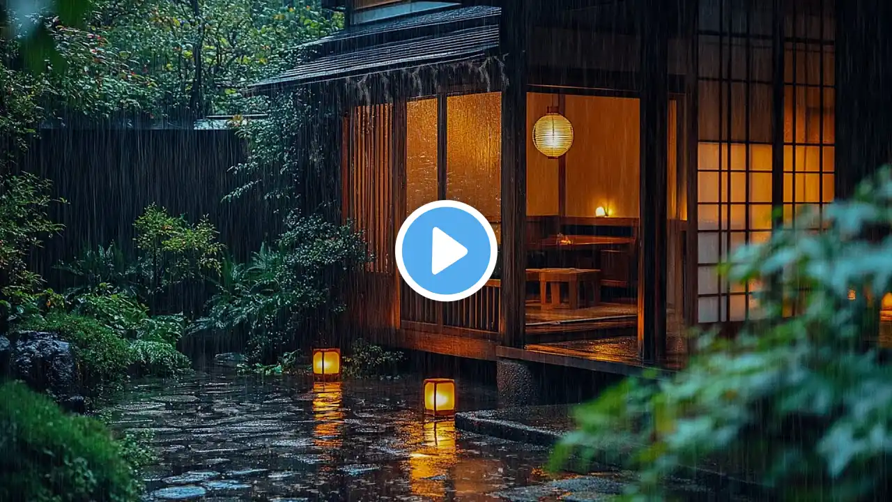 Nature Rain For Sleep | Relaxing Ambience with Rain Sounds & Warm Lantern Light 🌧️