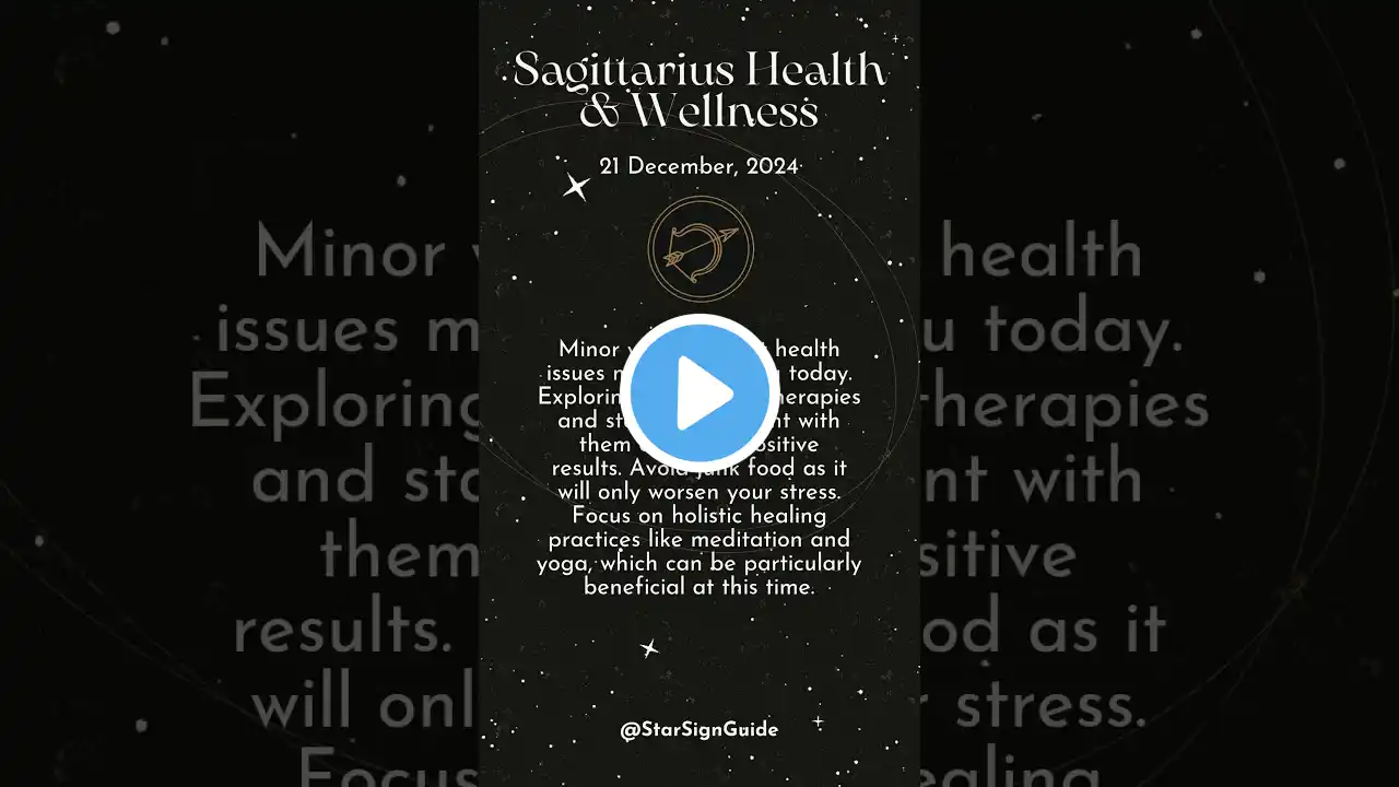 Horoscope Daily || Sagittarius Daily Horoscope - 21/12/24 || Health, Wellness, Love & Relationship