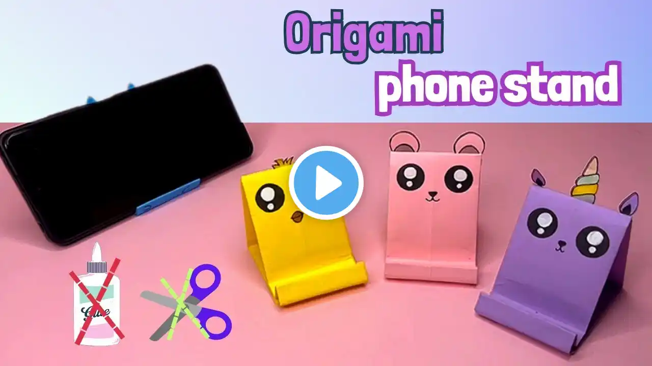 Origami paper phone stand | how to make cute animals phone stand | DIY phone holder