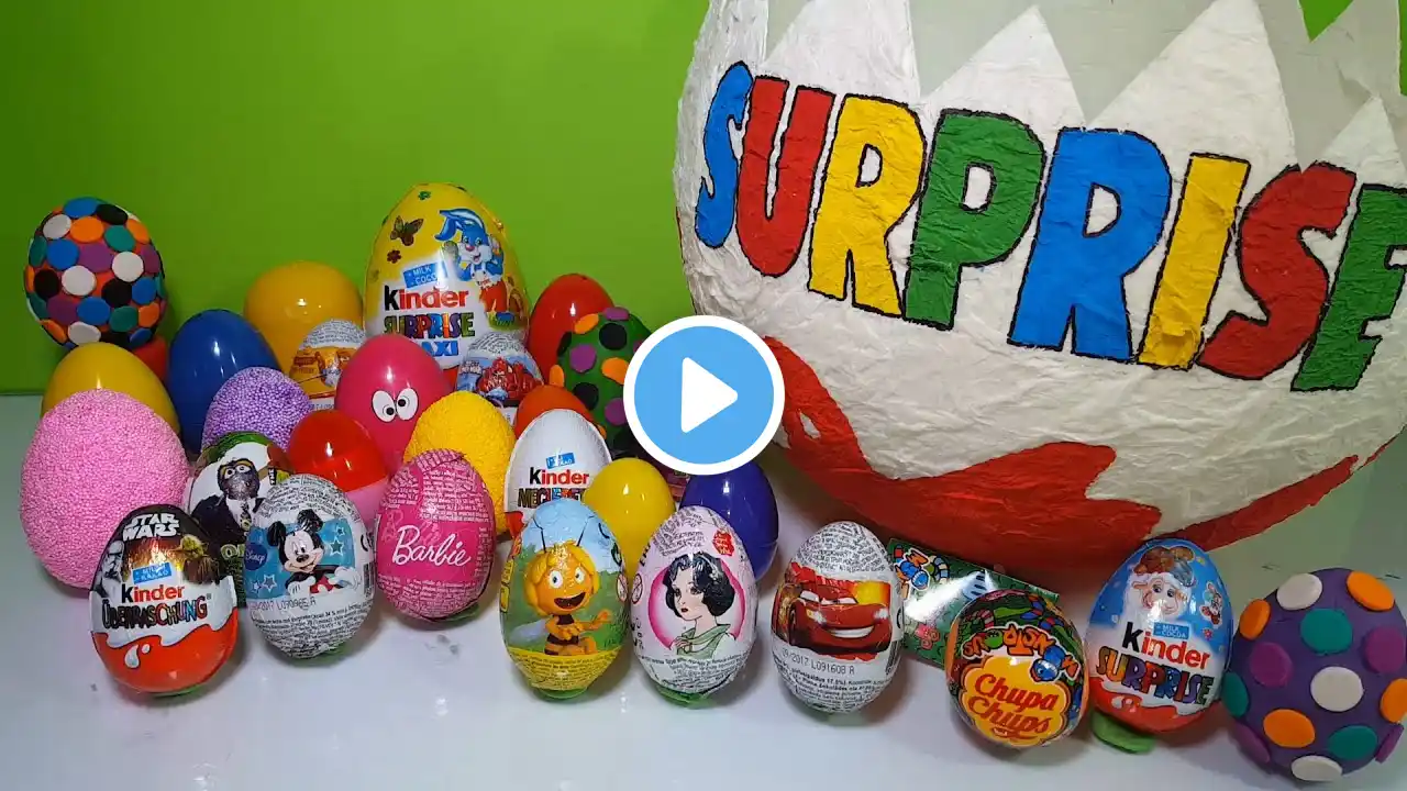 30 surprise eggs Frozen Barbie Peppa Pig Mickey Mouse Star Wars Chupa Chups Tom and Jerry
