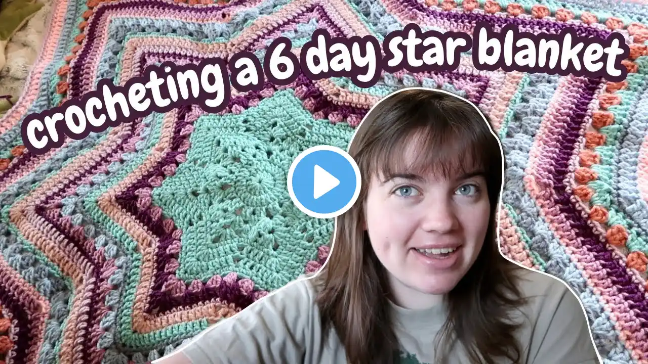 crocheting a 6 day star blanket (pattern review + time tracking)