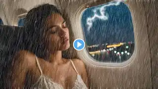 Calming Heavy Rain Relief Insomnia, Heal PTSD, Rain Sounds for Sleeping, Heavy Rain Airplane