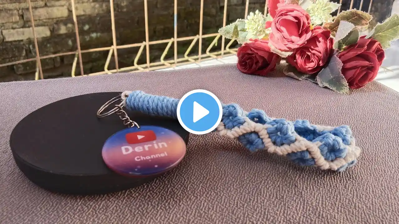 DIY Macrame Flower Wristlet | Macrame Flower Keychain Tutorial | Macrame Wristlet Easy