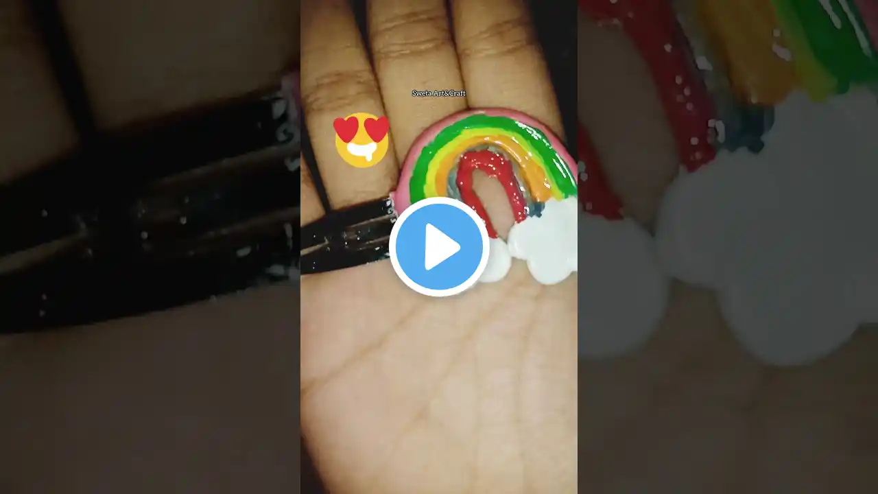 Diy rainbow🌈Hair clip| Diy mouldit clay hair clip decoration|#shorts#viral #hairclip#rainbow#diy