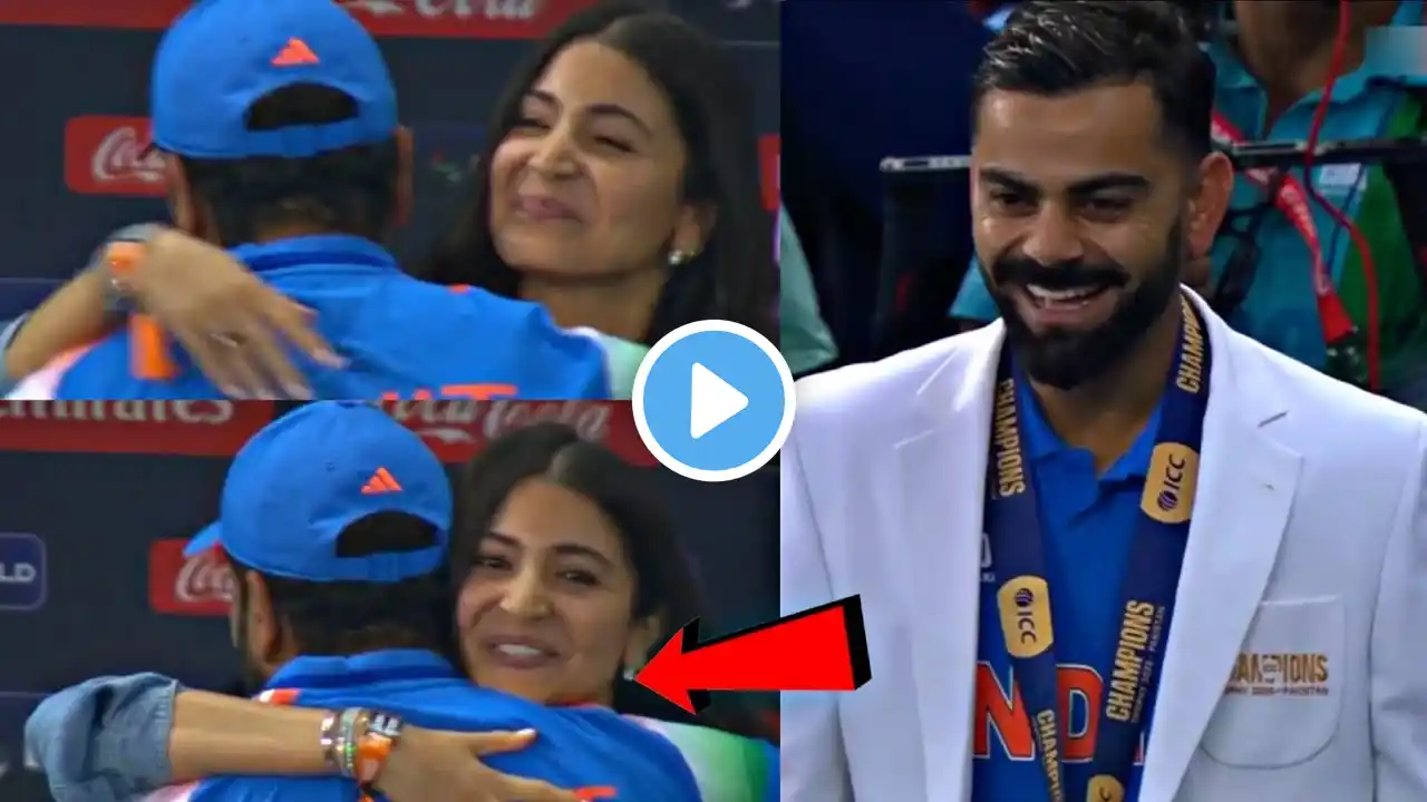 Rohit sharma heart winning gesture for Anushka Sharma after INDIA won the Champions Trophy Final |