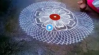 Aippasi madham traditional diya beautiful super easy rangoli/flower pandaga muggulu/tamilar rangoli