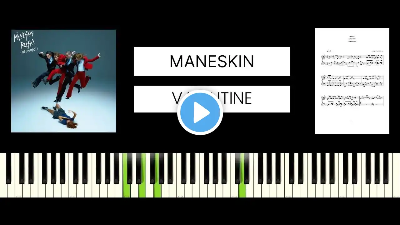 Måneskin - VALENTINE (BEST PIANO TUTORIAL & COVER)