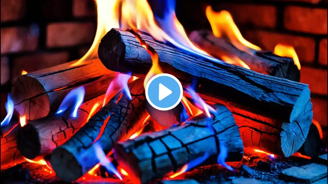 Transform Your Room with a Vivid 4K Fireplace β Dynamic Blue & Orange Flames and Lifelike Logs