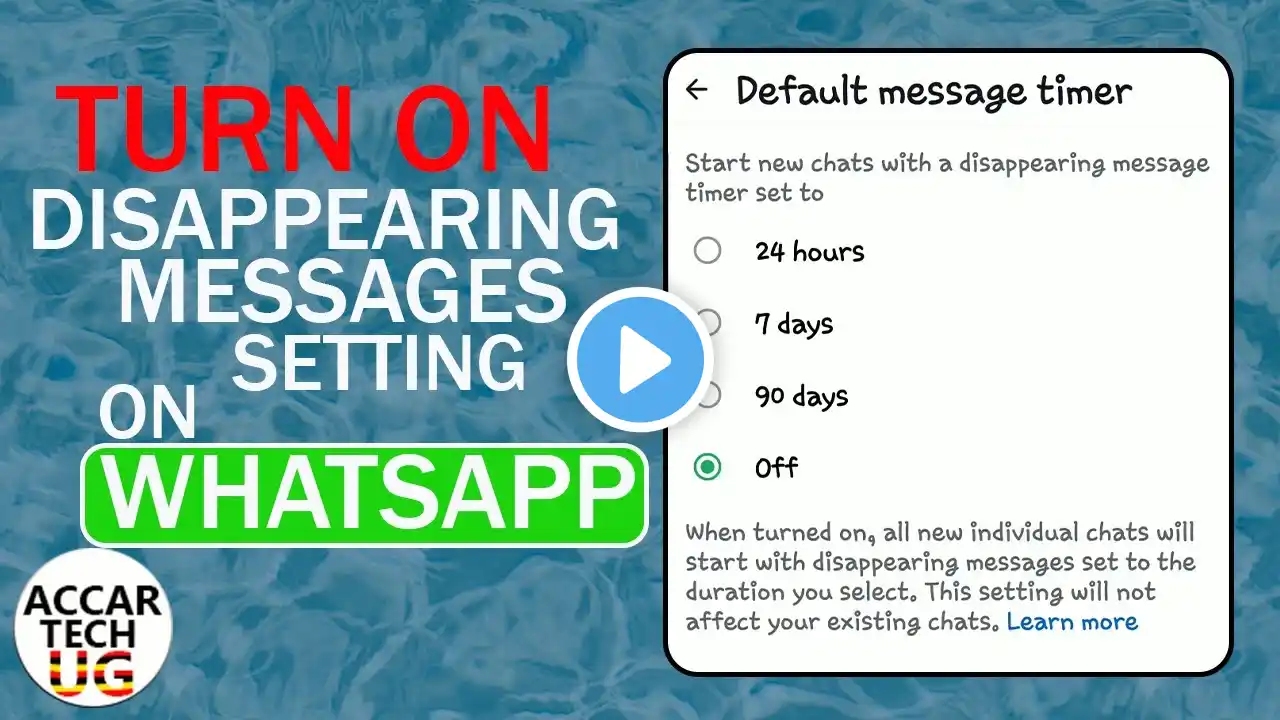 HOW TO TURN ON THE DISAPPEARING MESSAGES SETTING ON WHATSAPP | 2025 WHATSAPP NEW UPDATE REVEALED