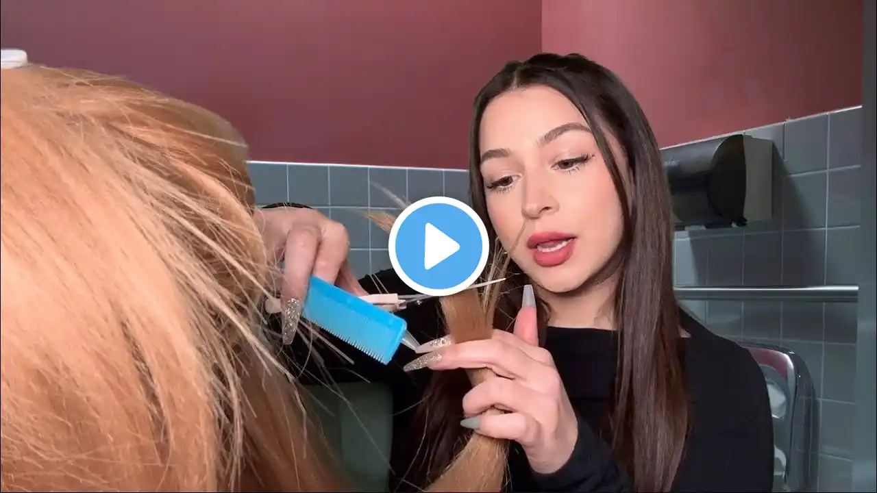 ASMR $5 Haircut in School Bathroom with mean girl  *she gets caught* 🫣