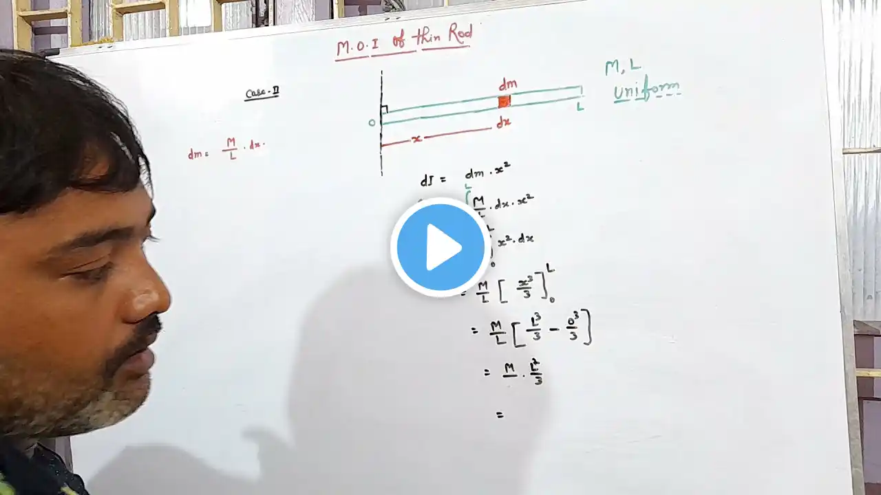 M.O.I  of thin rod about an axis passing through it's one end and perpendicular to it's length