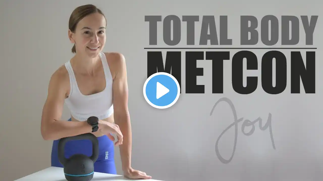 40 Min TOTAL BODY METCON | Strength and Cardio Workout with Kettlebell or Dumbbells