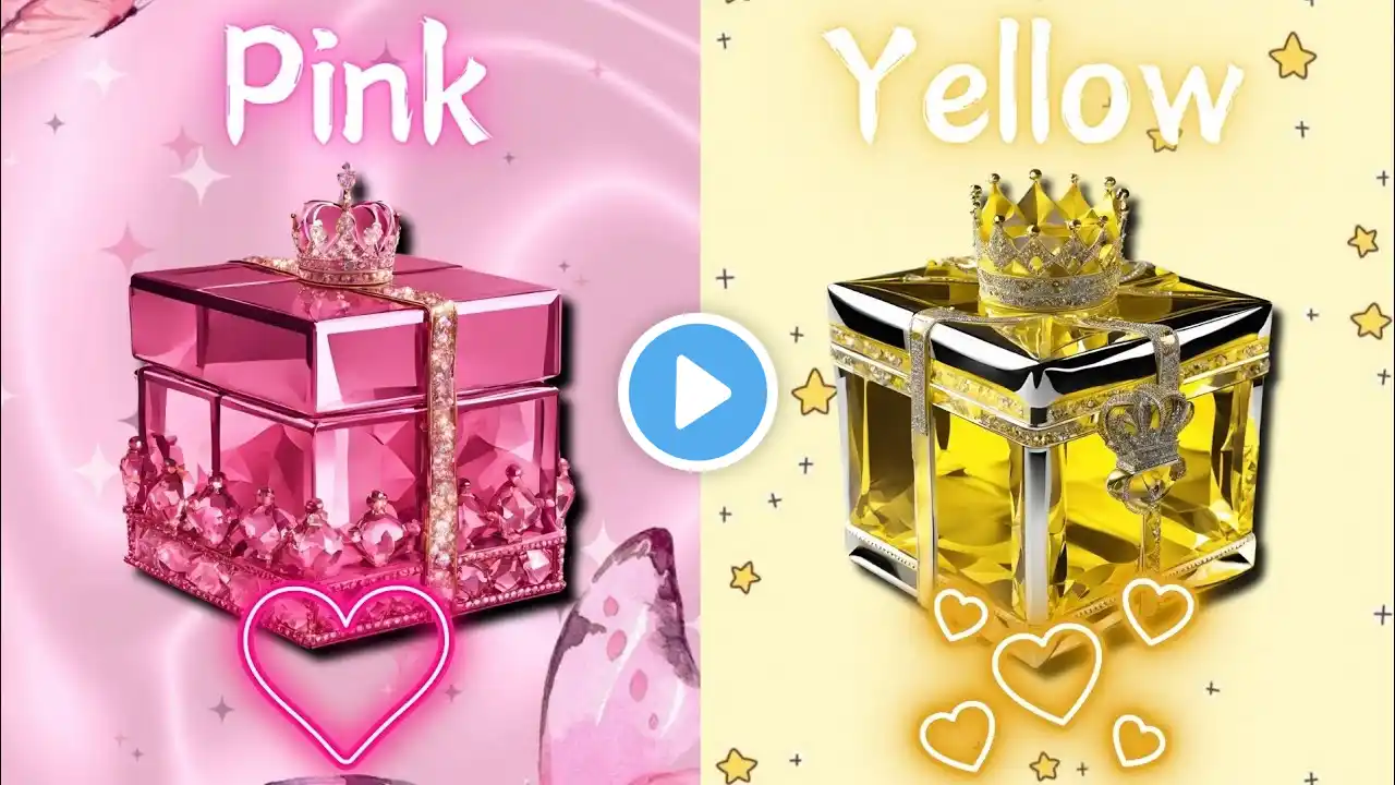 Choose your gift 😍🎁🤮😂|| 2 gift box challenge 😃|| pink vs yellow Edition #chooseyourgift