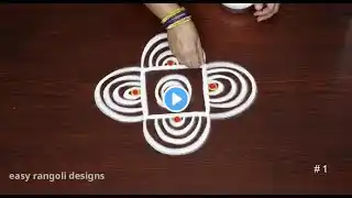 2 Amazing rangoli designs for Beginners🌺Easy & simple kolam🌺small Apartment muggulu