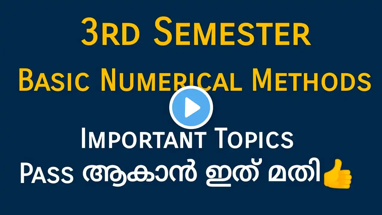 3rd Sem B.Com/BBA | Basic Numerical Method | Important Topics