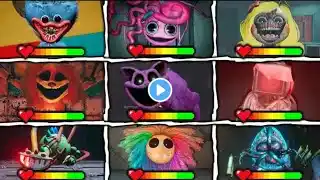 poppy Playtime: Chapter 1 to 4 - All Bosses With Healthbars