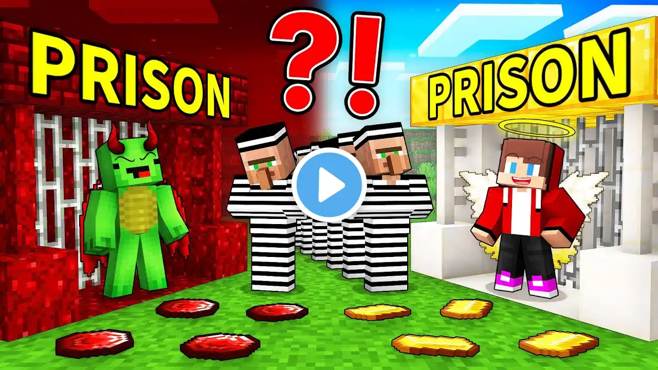 JJ's ANGEL Prison vs Mikey's DEVIL Prison Battle in Minecraft - Maizen