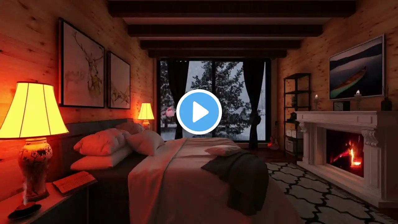 Relaxing Winter Cozy Fireplace 1 hour - 1 saat rahatlatıcı kış ve şömine #cozy #fireplace #cozyrain