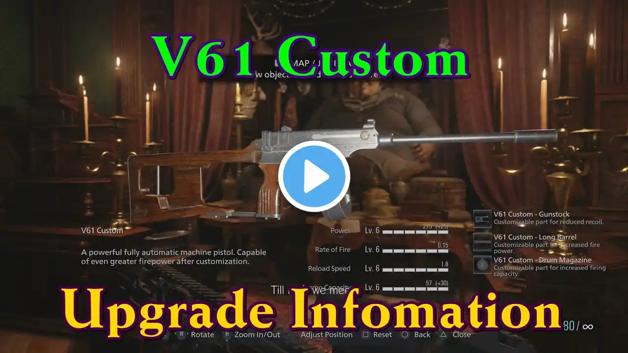 V61 Custom Handgun All Stat Upgrades and How Many Lei Cost Full Infomation Resident Evil 8 Village