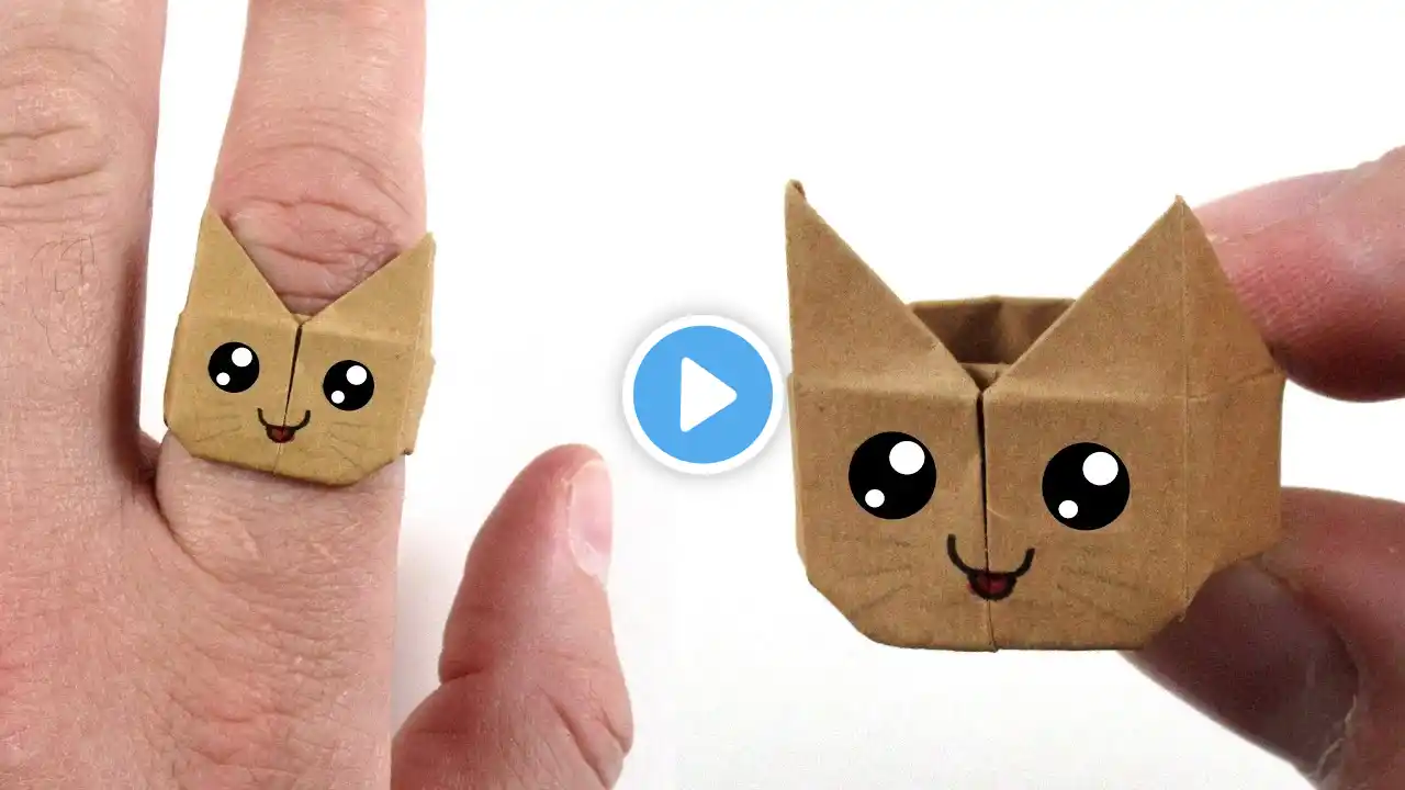 Origami Paper Cat Ring - Easy Origami Ring