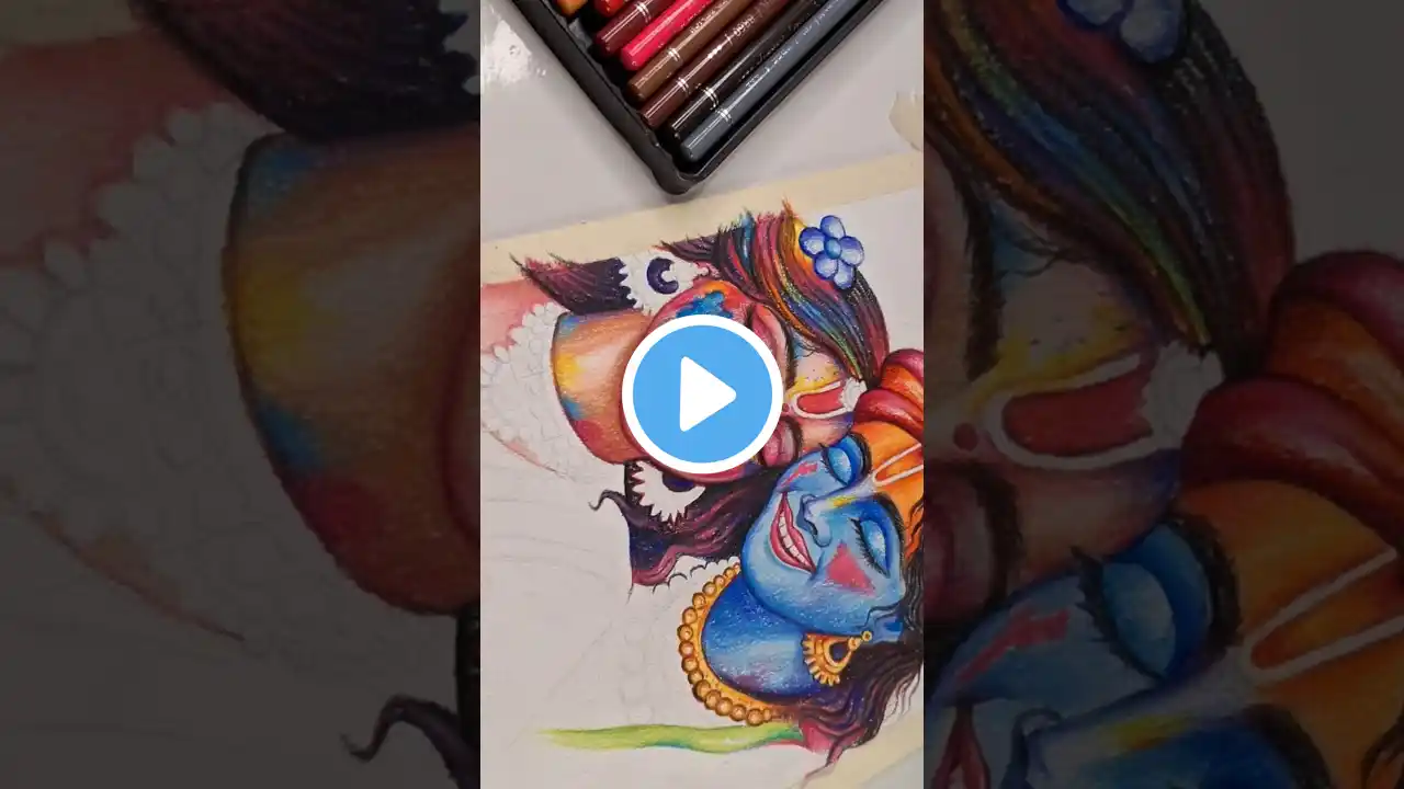 Radha Krishna Holi ❤️ #shorts #shortsfeed #radhakrishna #holi #art #drawing #viral #trending