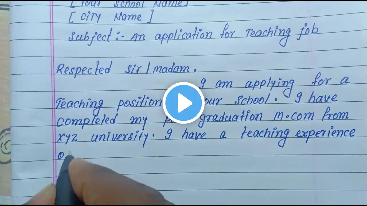 application for the post of teacher application for teaching job | write application for teacher job