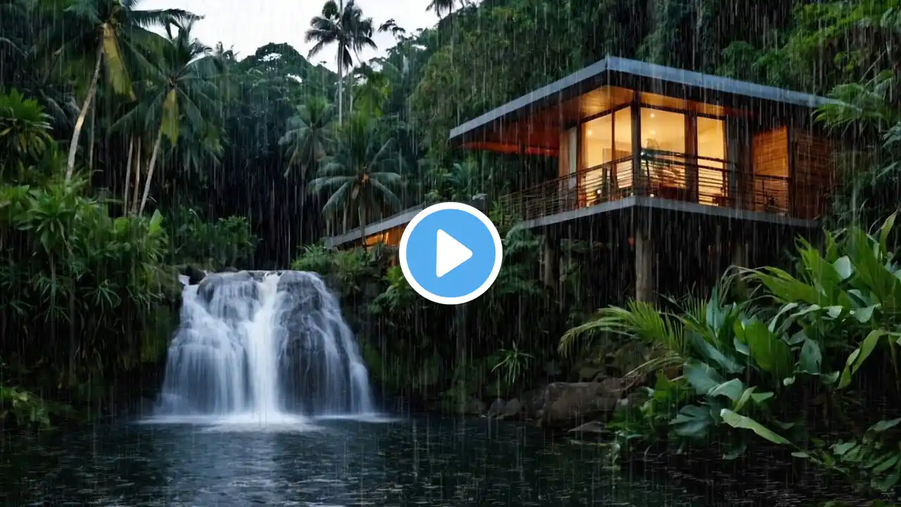 Rainforest Rain Sounds For Sleeping or Studying, waterfall sounds for sleep or focus - 12 hours