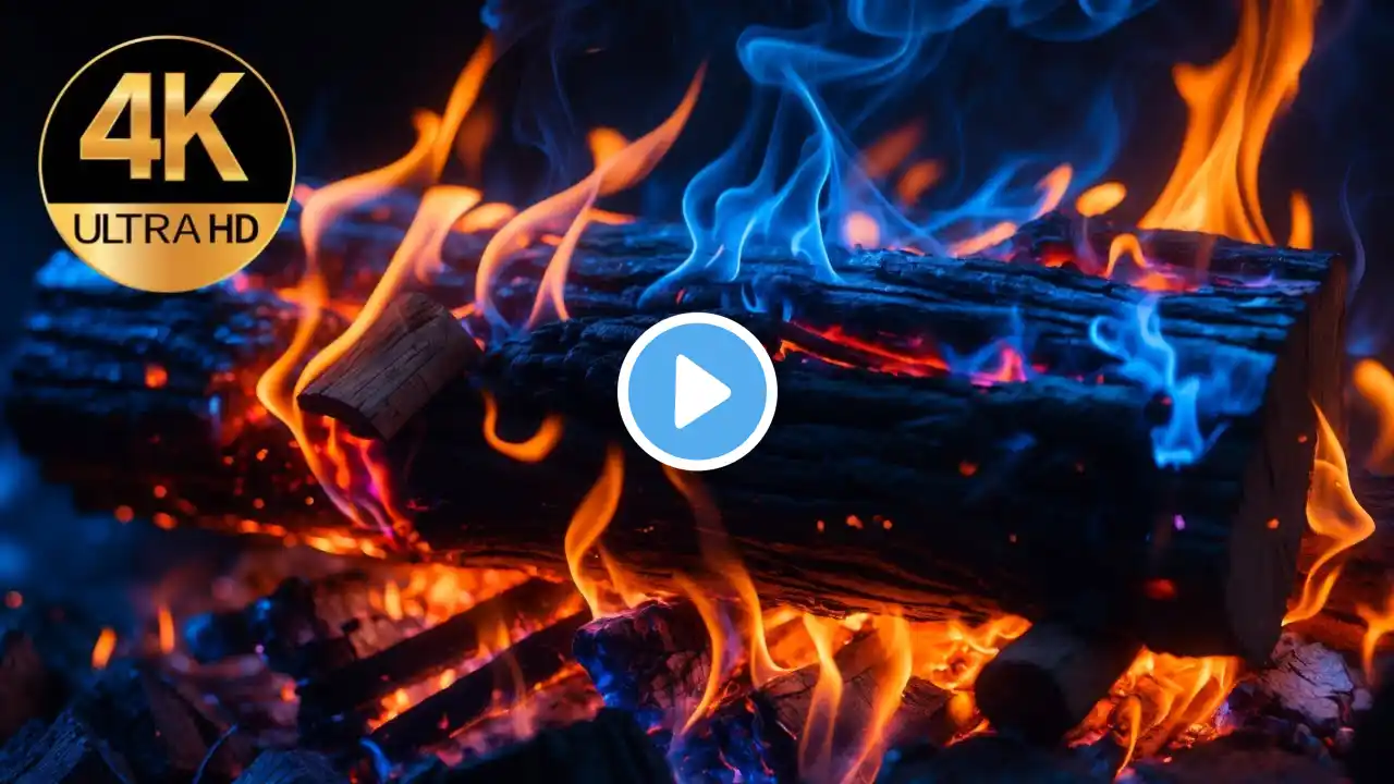 🔥 Crackling Fireplace Ambience with Gentle Flames for Peaceful Nights and Cozy Winter Vibes